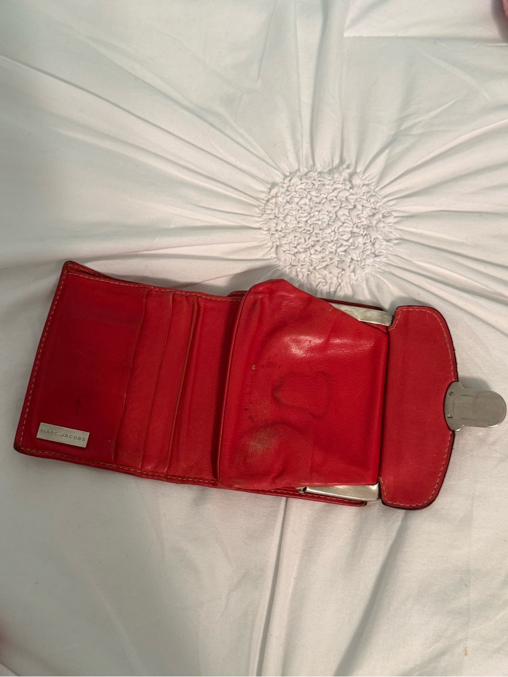Marc Jacobs Kiss Lock Red Leather Coin Pouch Wallet - Picture 2 of 4